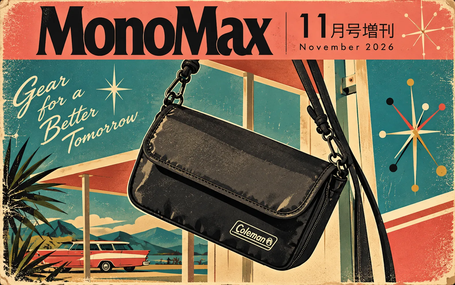 セブンで今日発売「コールマン」お財布機能付き2層ショルダーバッグ付録、MonoMax 11月号増刊