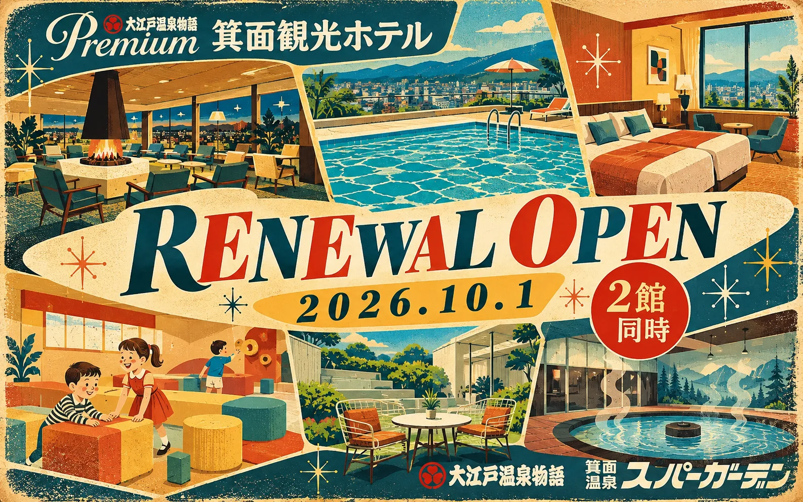 【10月1日(木)リニューアルオープン】大阪・箕面の温泉施設「大江戸温泉物語Premium 箕面観光ホテル」「大江戸温泉物語 箕面温泉スパーガーデン」の全貌がわかる実物写真を公開！